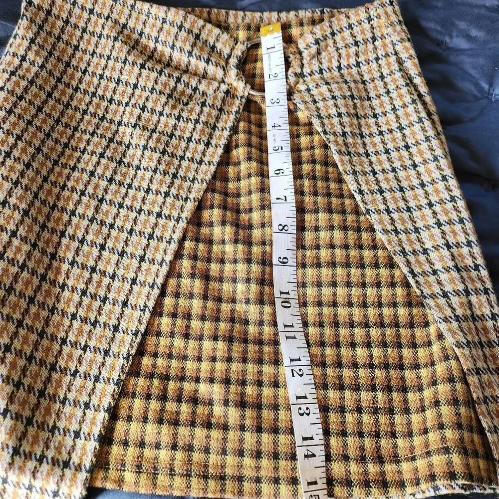 Angie Plaid A-Line Skirt with Ring Detail